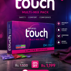Touch Condoms Multi Mix - Pack of 4 (Ribbed + Dotted + Delay + Strawberry)