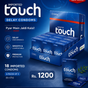Touch Delay Condoms Tray - Pack of 3 - 18 Pieces (6 x 3's)